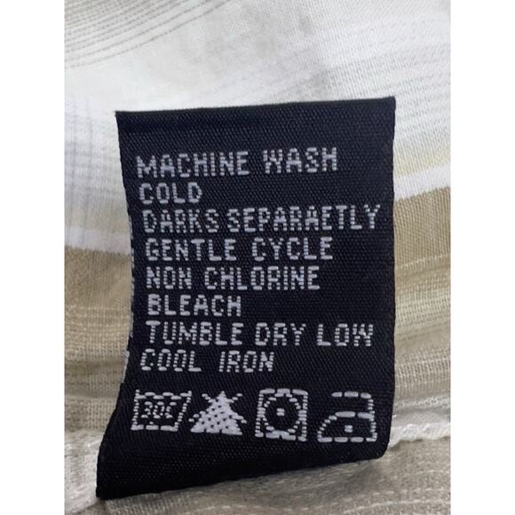 Ocean Current Mens Short Sleeve Large Surfing Plaid Button Up Tan - Picture 8 of 10